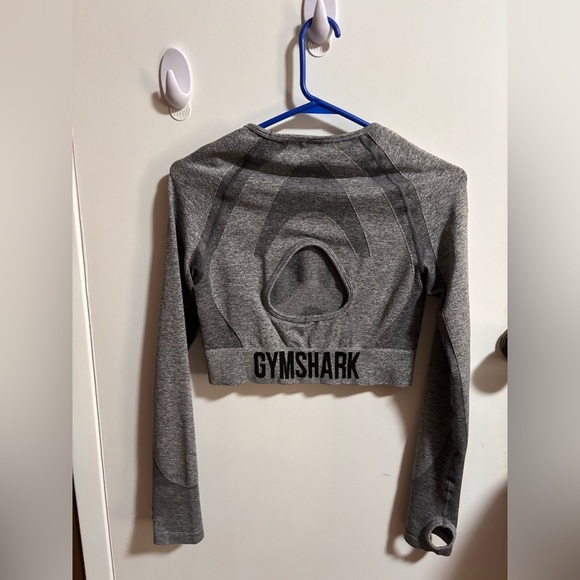 GymShark Grey Longsleeve Crop Top (ACTIVEWEAR) - Picture 2 of 3